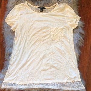 Forever 21 NWOT Cream Back Lace Top